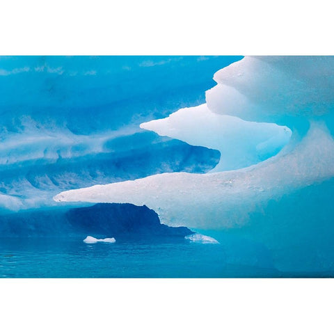 Close up of blue ice in the fjord of Narsarsuaq-Greenland White Modern Wood Framed Art Print by Su, Keren