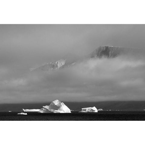 Floating iceberg in the ocean-Greenland Gold Ornate Wood Framed Art Print with Double Matting by Su, Keren