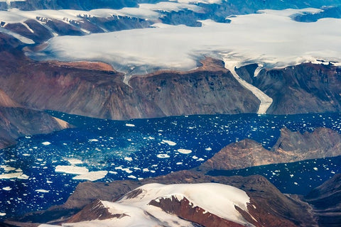 Aerial view of Greenland Black Ornate Wood Framed Art Print with Double Matting by Su, Keren