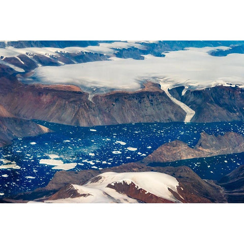 Aerial view of Greenland Black Modern Wood Framed Art Print by Su, Keren