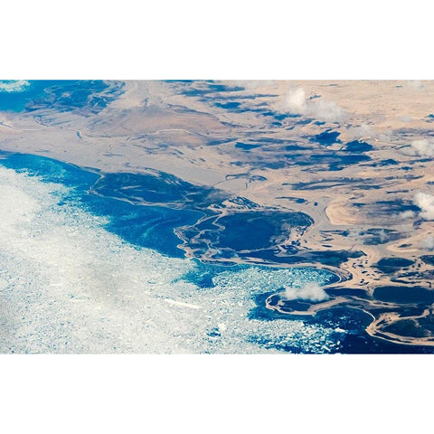 Aerial view of Greenland Gold Ornate Wood Framed Art Print with Double Matting by Su, Keren