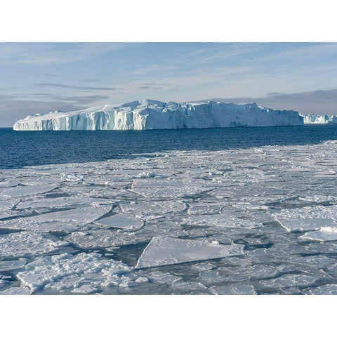 Winter at the Ilulissat Fjord-located in the Disko Bay in West Greenland Black Modern Wood Framed Art Print with Double Matting by Zwick, Martin