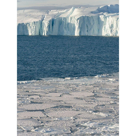 Winter at the Ilulissat Fjord-located in the Disko Bay in West Greenland White Modern Wood Framed Art Print by Zwick, Martin