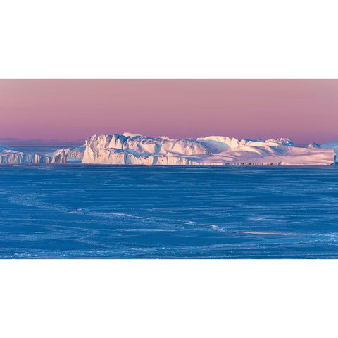 Sunrise during winter at the Ilulissat Fjord-located in the Disko Bay in West Greenland Black Modern Wood Framed Art Print with Double Matting by Zwick, Martin