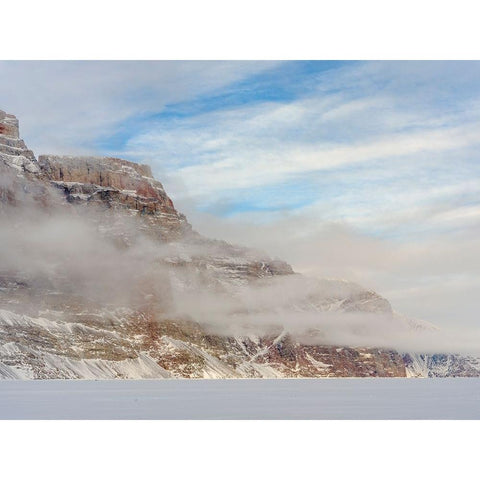 Storen Island-frozen into the sea ice of the Uummannaq fjord system during winter-Greenland-Danish  Black Modern Wood Framed Art Print with Double Matting by Zwick, Martin