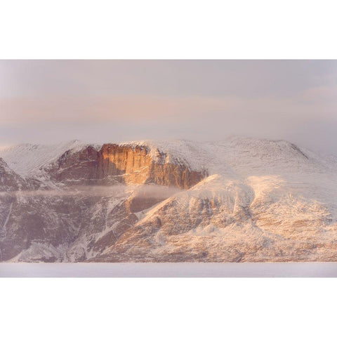 Storen Island-frozen into the sea ice of the Uummannaq fjord system during winter-Greenland-Danish  Black Modern Wood Framed Art Print with Double Matting by Zwick, Martin
