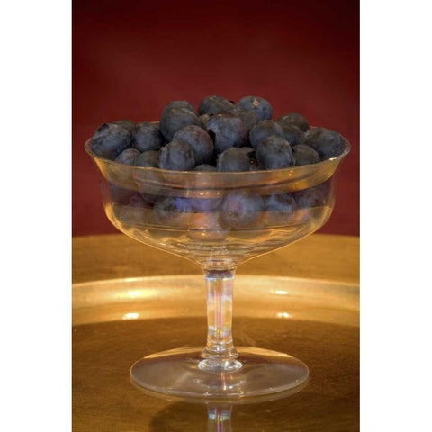 Bowl of blueberries Black Modern Wood Framed Art Print by Paulson, Don