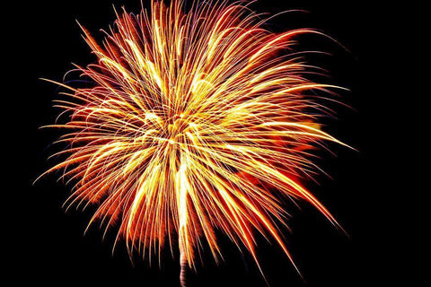 Independence Day fireworks-USA Black Ornate Wood Framed Art Print with Double Matting by Engelbrecht, Jim