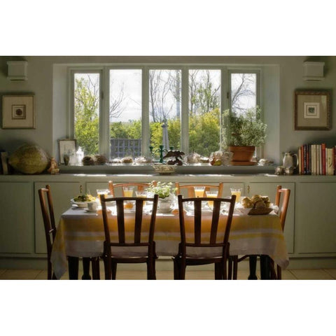 Table set for a breakfast meal Black Modern Wood Framed Art Print by Paulson, Don