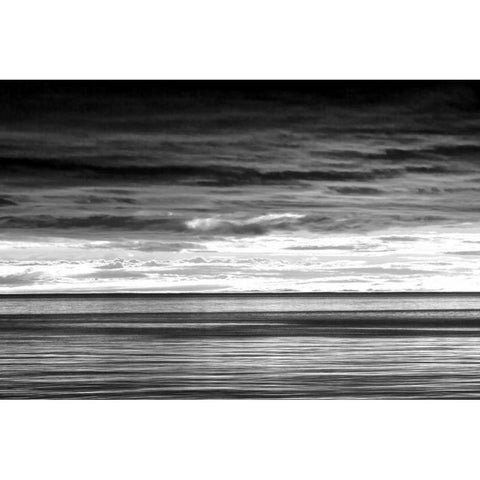 Washington Sunrise on Strait of Juan de Fuca Black Modern Wood Framed Art Print by Paulson, Don