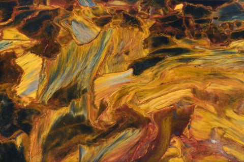Close-up of pietersite stone found in Namibia Black Ornate Wood Framed Art Print with Double Matting by Kirkland, Dennis