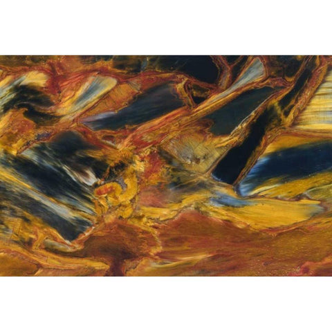 Close-up of pietersite stone found in Namibia Black Modern Wood Framed Art Print with Double Matting by Kirkland, Dennis