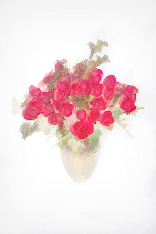 Abstract of bouquet of roses Black Ornate Wood Framed Art Print with Double Matting by Jaynes Gallery