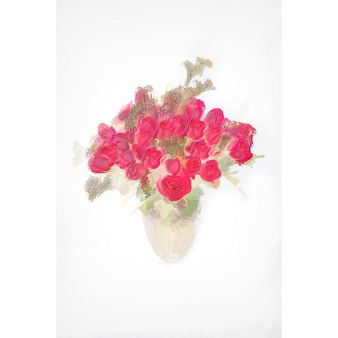Abstract of bouquet of roses White Modern Wood Framed Art Print by Jaynes Gallery