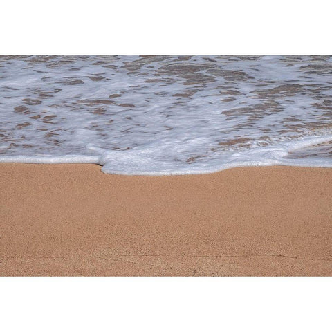 Sea foam on Golden sandy beach Black Modern Wood Framed Art Print by Engelbrecht, Lisa S.