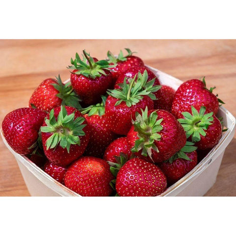 Fresh strawberries Black Modern Wood Framed Art Print with Double Matting by Engelbrecht, Lisa S.
