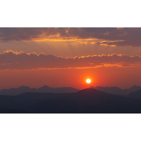 Rocky mountain sunset Black Modern Wood Framed Art Print by Archer, Ken