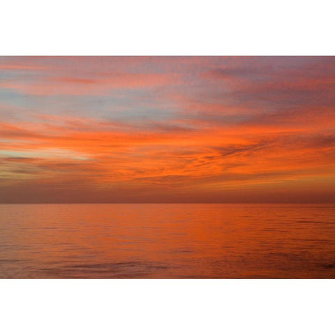 Colorful sky and water White Modern Wood Framed Art Print by Jones, Adam