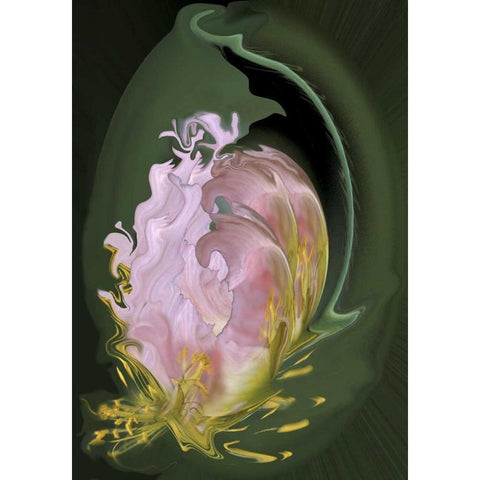 Abstract flowers, digitally manipulated Gold Ornate Wood Framed Art Print with Double Matting by Anon, Ellen