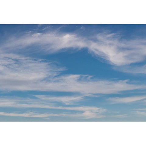 Cumulus clouds in blue sky Gold Ornate Wood Framed Art Print with Double Matting by Jones, Adam