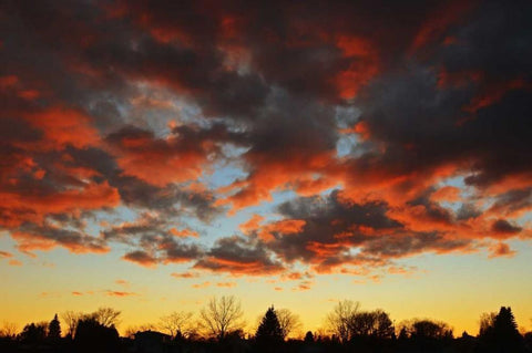 Clouds at sunset Black Ornate Wood Framed Art Print with Double Matting by Grandmaison, Mike