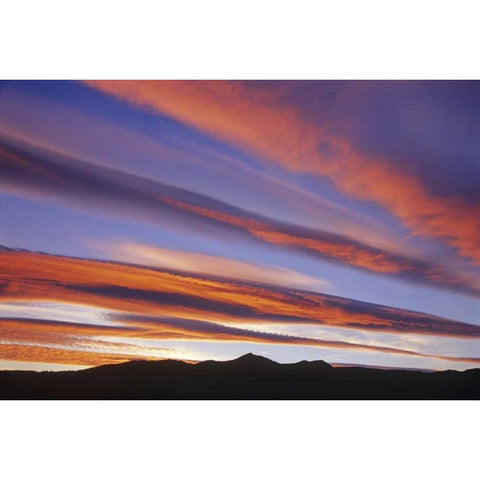 Clouds at sunset over the Canadian Rockies White Modern Wood Framed Art Print by Grandmaison, Mike