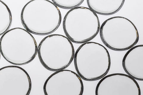 Clear Glass Pebbles with light White Modern Wood Framed Art Print with Double Matting by Beraldo, Zandina Muench