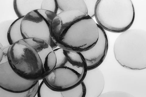 Clear Glass Pebbles with light White Modern Wood Framed Art Print with Double Matting by Beraldo, Zandina Muench