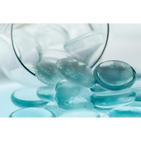 Clear Glass Pebbles with light Black Modern Wood Framed Art Print with Double Matting by Beraldo, Zandina Muench