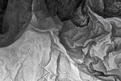 Tissue Paper on Light abstracts Black Ornate Wood Framed Art Print with Double Matting by Beraldo, Zandina Muench