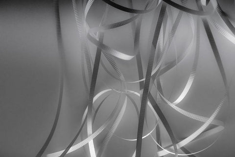 Ribbon and Light Patterns Black Ornate Wood Framed Art Print with Double Matting by Beraldo, Zandina Muench