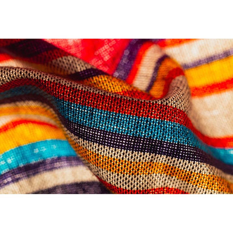 Colorful fabric detail Black Modern Wood Framed Art Print with Double Matting by Muench, Zandria
