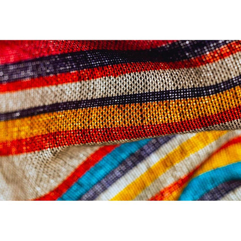 Colorful fabric detail Black Modern Wood Framed Art Print by Muench, Zandria