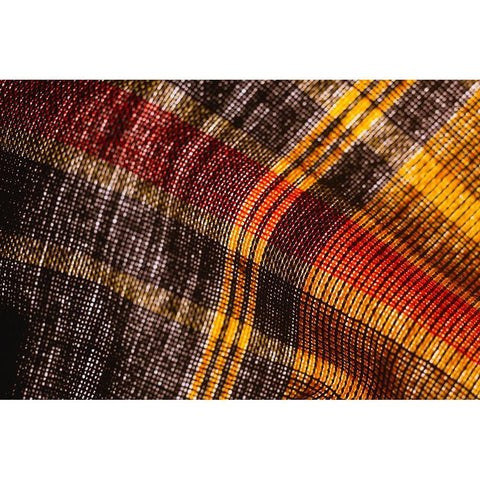 Colorful fabric detail Gold Ornate Wood Framed Art Print with Double Matting by Muench, Zandria