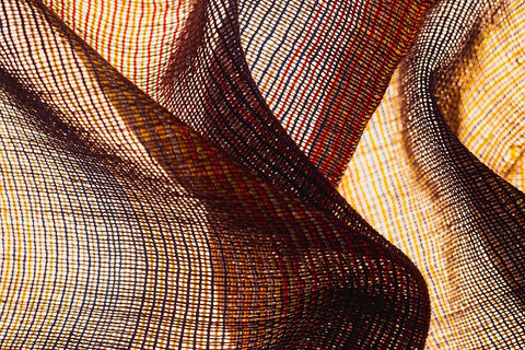 Colorful fabric detail White Modern Wood Framed Art Print with Double Matting by Muench, Zandria