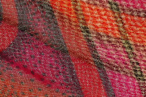 Colorful fabric detail White Modern Wood Framed Art Print with Double Matting by Muench, Zandria