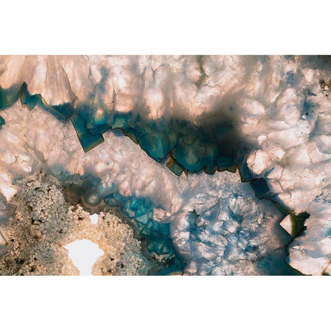 Sliced rock crystals of a geode Gold Ornate Wood Framed Art Print with Double Matting by Muench, Zandria