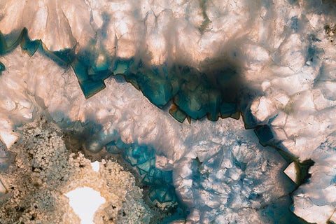 Sliced rock crystals of a geode Black Ornate Wood Framed Art Print with Double Matting by Muench, Zandria
