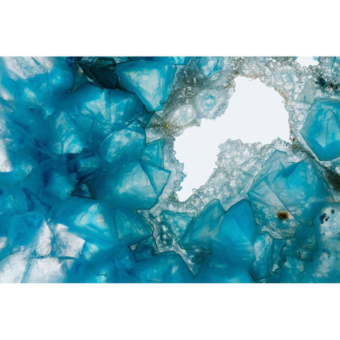 Sliced rock crystals White Modern Wood Framed Art Print by Muench, Zandria