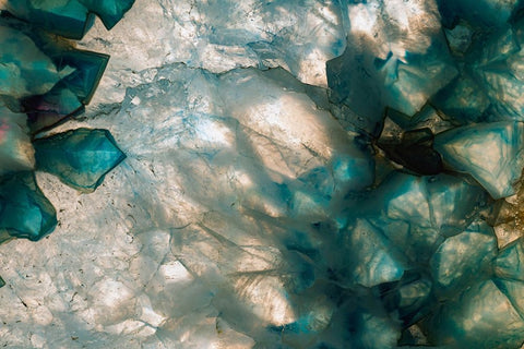 Sliced rock crystals of a geode Black Ornate Wood Framed Art Print with Double Matting by Muench, Zandria