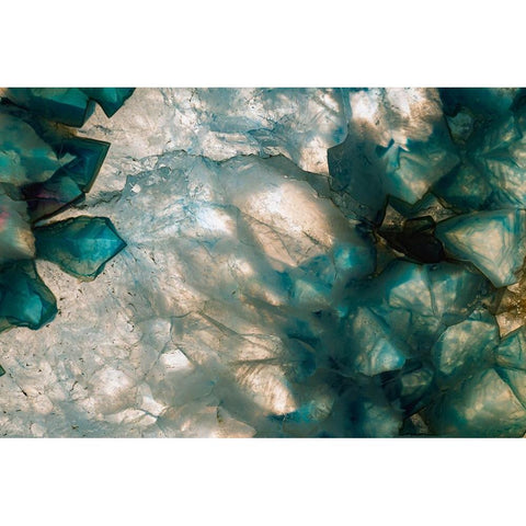Sliced rock crystals of a geode Black Modern Wood Framed Art Print by Muench, Zandria