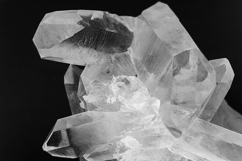 Quartz crystals White Modern Wood Framed Art Print with Double Matting by Muench, Zandria
