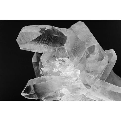Quartz crystals Black Modern Wood Framed Art Print by Muench, Zandria
