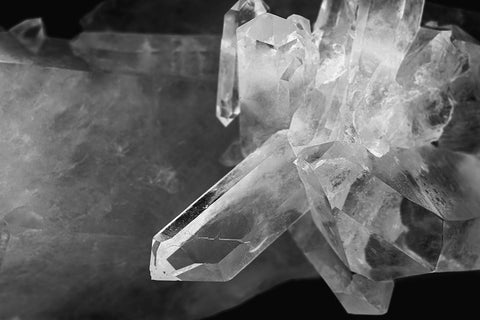 Quartz crystals White Modern Wood Framed Art Print with Double Matting by Muench, Zandria