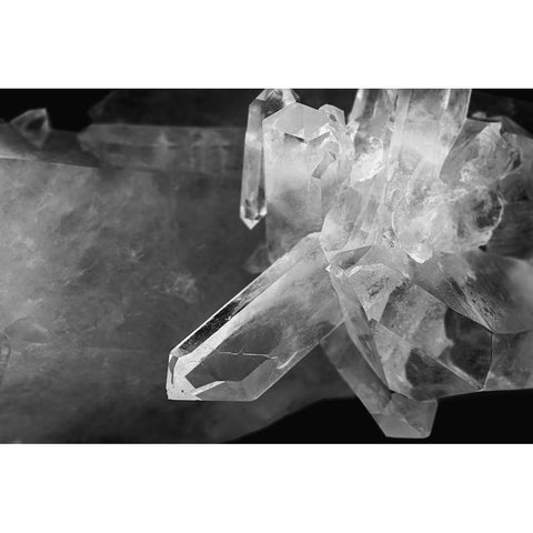 Quartz crystals Black Modern Wood Framed Art Print by Muench, Zandria