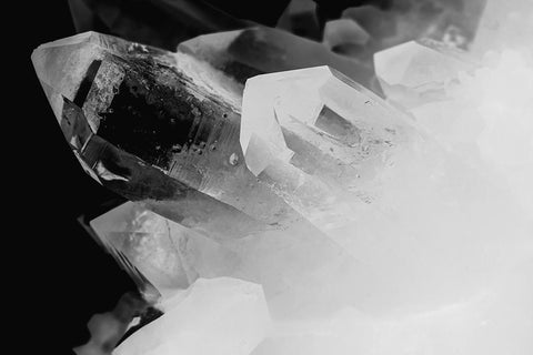 Quartz crystals White Modern Wood Framed Art Print with Double Matting by Muench, Zandria