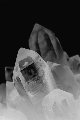 Quartz crystals White Modern Wood Framed Art Print with Double Matting by Muench, Zandria