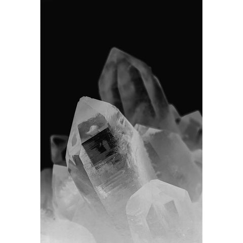 Quartz crystals Black Modern Wood Framed Art Print by Muench, Zandria