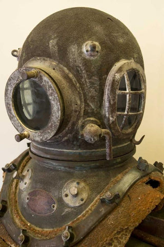 French Polynesia, Rarotonga Antique helmet Black Ornate Wood Framed Art Print with Double Matting by Kaveney, Wendy