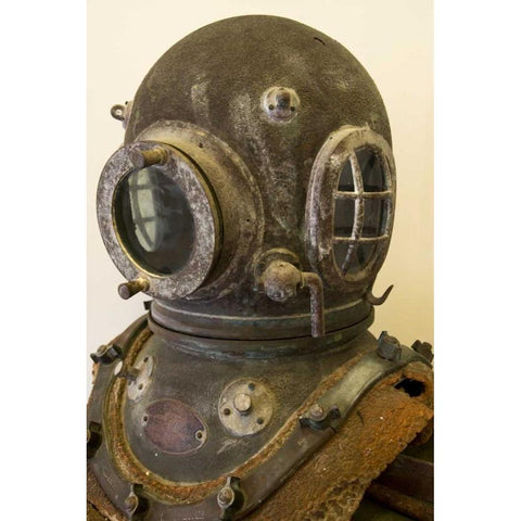 French Polynesia, Rarotonga Antique helmet White Modern Wood Framed Art Print by Kaveney, Wendy